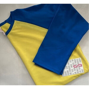 NWT Solid Yellow & Blue LuLaRoe Randy Tee Size Small